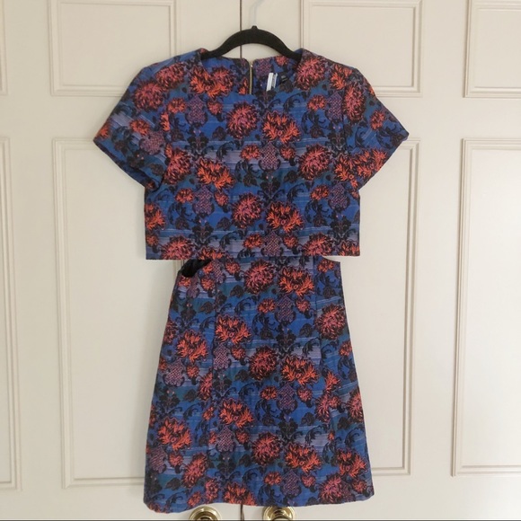 Topshop Crocus Print Tiered Skater Dress - Picture 2 of 9